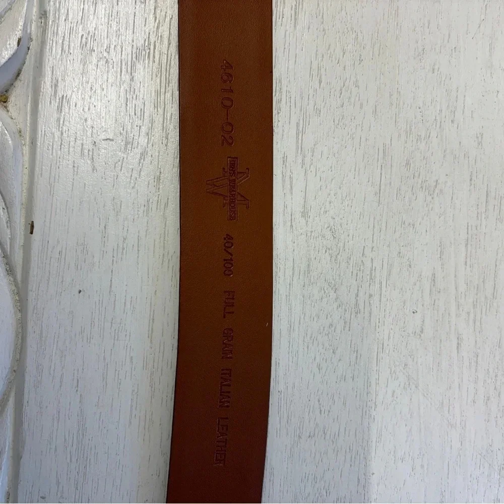 Men’s Wearhouse full green Italian leather black belt‎ 40